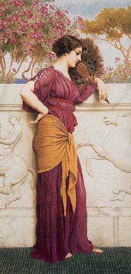 John William Godward The Peacock Fan